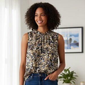 Jones New York Multicolor Abstract Top